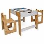 Phoenix 2 Kanal Kindertisc 3er Set MDF Weiß Natur  6