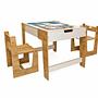 Phoenix 2 Channel Children's Table Set of 3 MDF White Natural 7