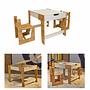 Phoenix Set di 3 tavolini per bambini a 2 canali in MDF Bianco Naturale 8