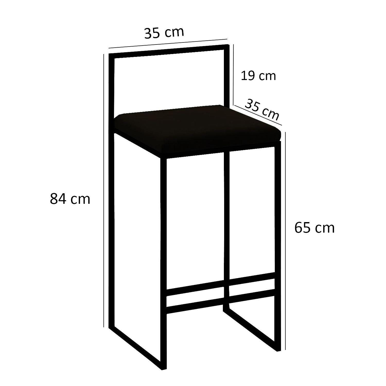 Nordic Bar Stool Metal Black 5