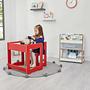 Children's table set of 2 MDF Red White 3