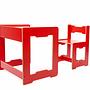 Children's table set of 2 MDF Red White 7