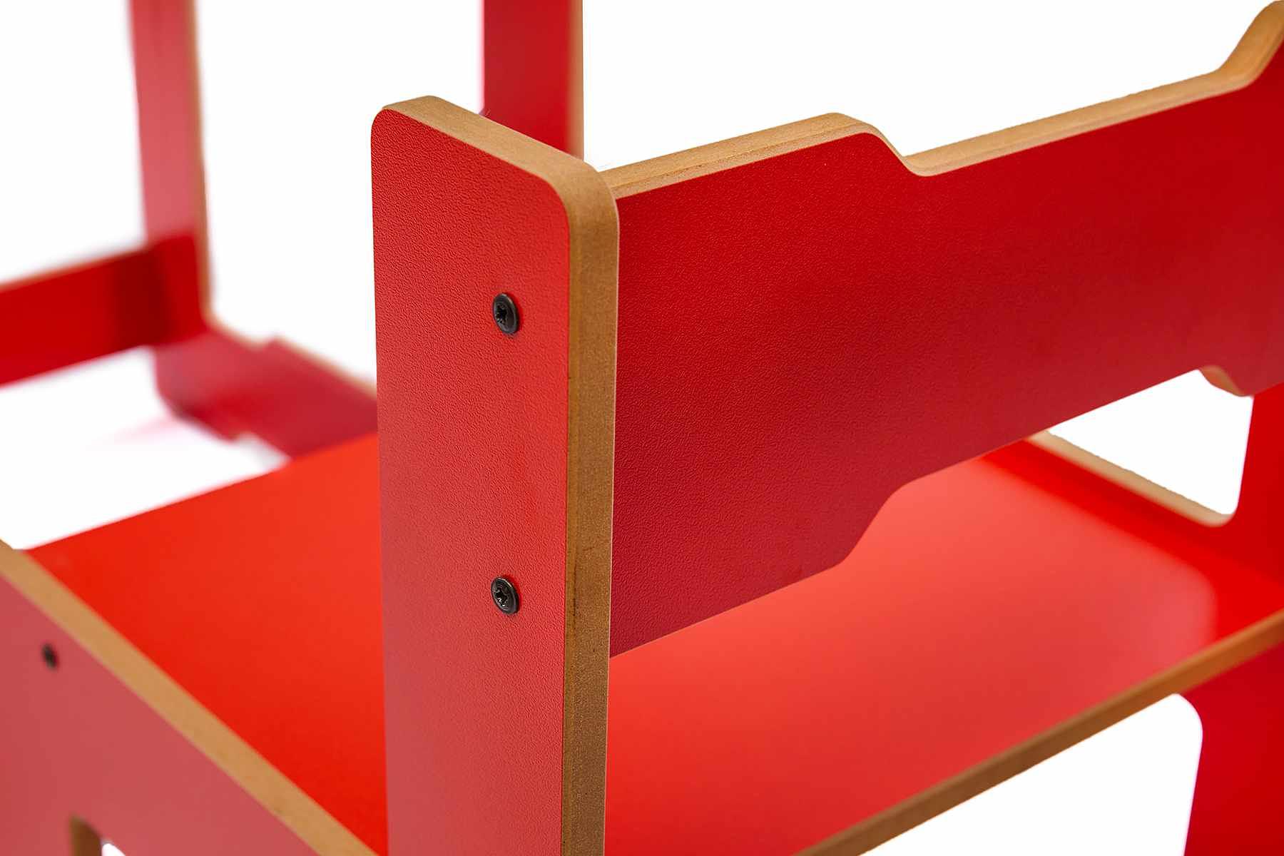Children's table set of 2 MDF Red White 10