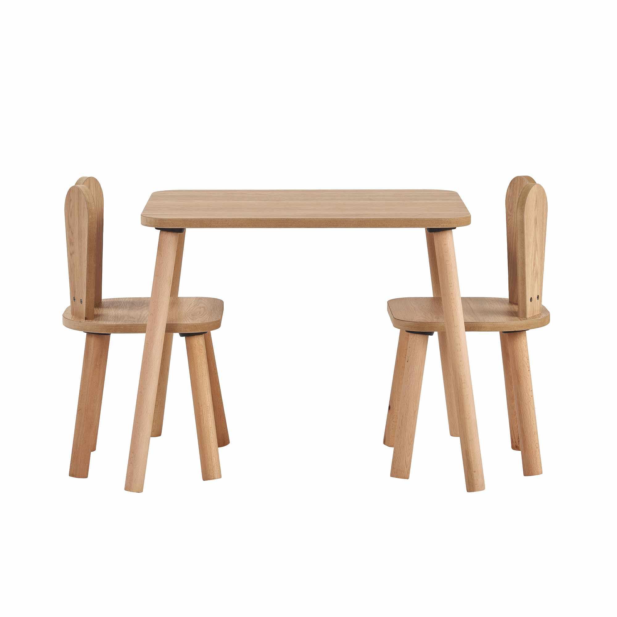 Children's table set of 3 wood-based material walnut 3