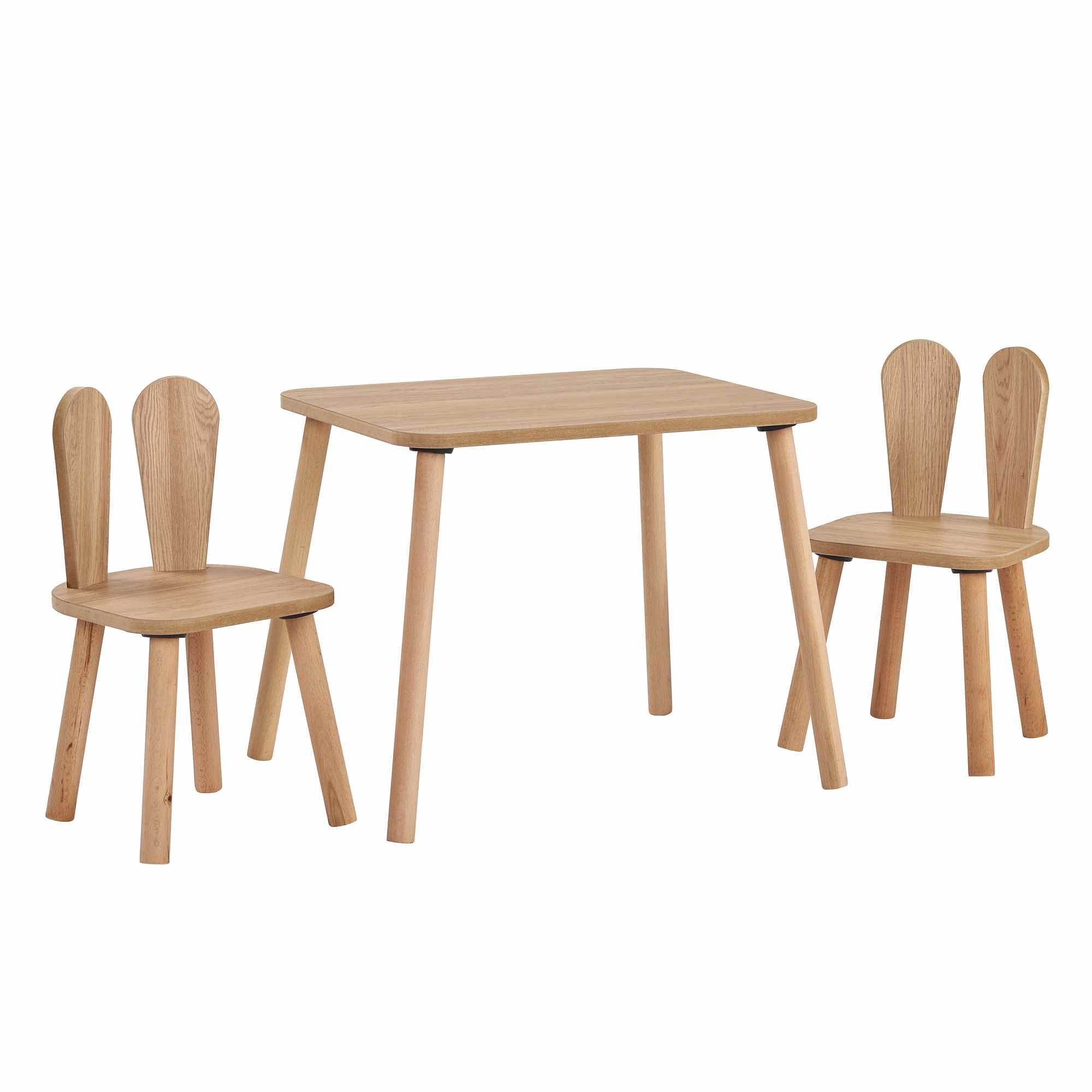Children's table set of 3 wood-based material walnut 4