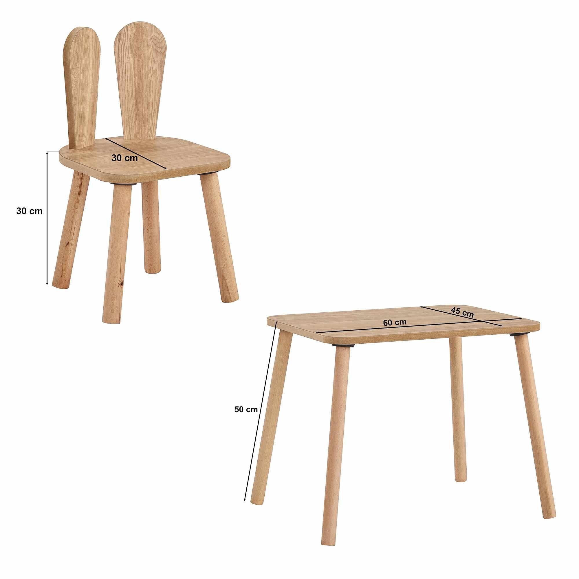 Kindertisch 3er Set Holzwerkstoff Walnuss  5