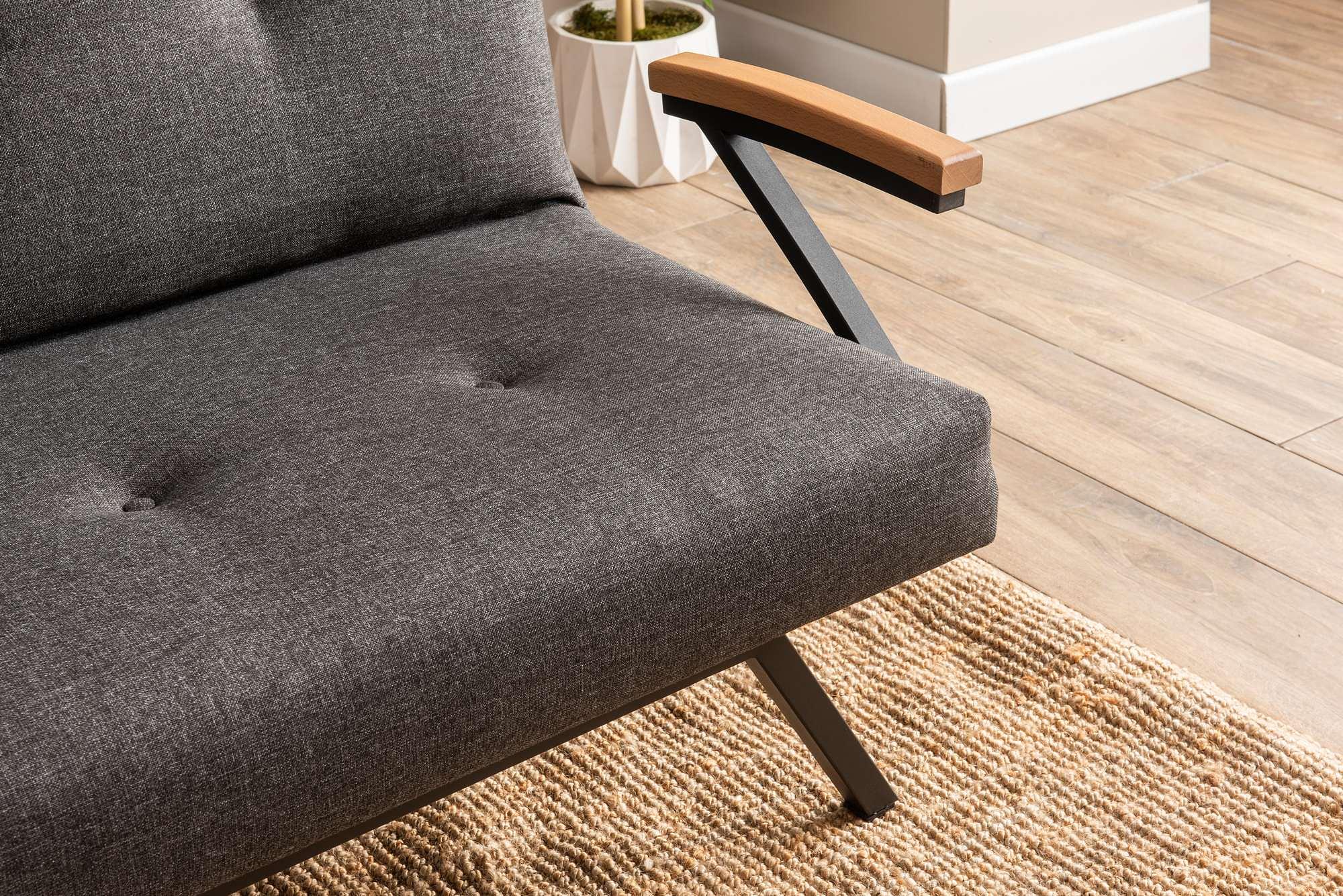 Zven 3-Seater Sofa Bed Dark Grey 4