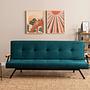 Zven 3-Seater Sofa Bed Polyester Fabric Petrol Green 2
