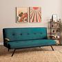 Zven 3-Seater Sofa Bed Polyester Fabric Petrol Green 1