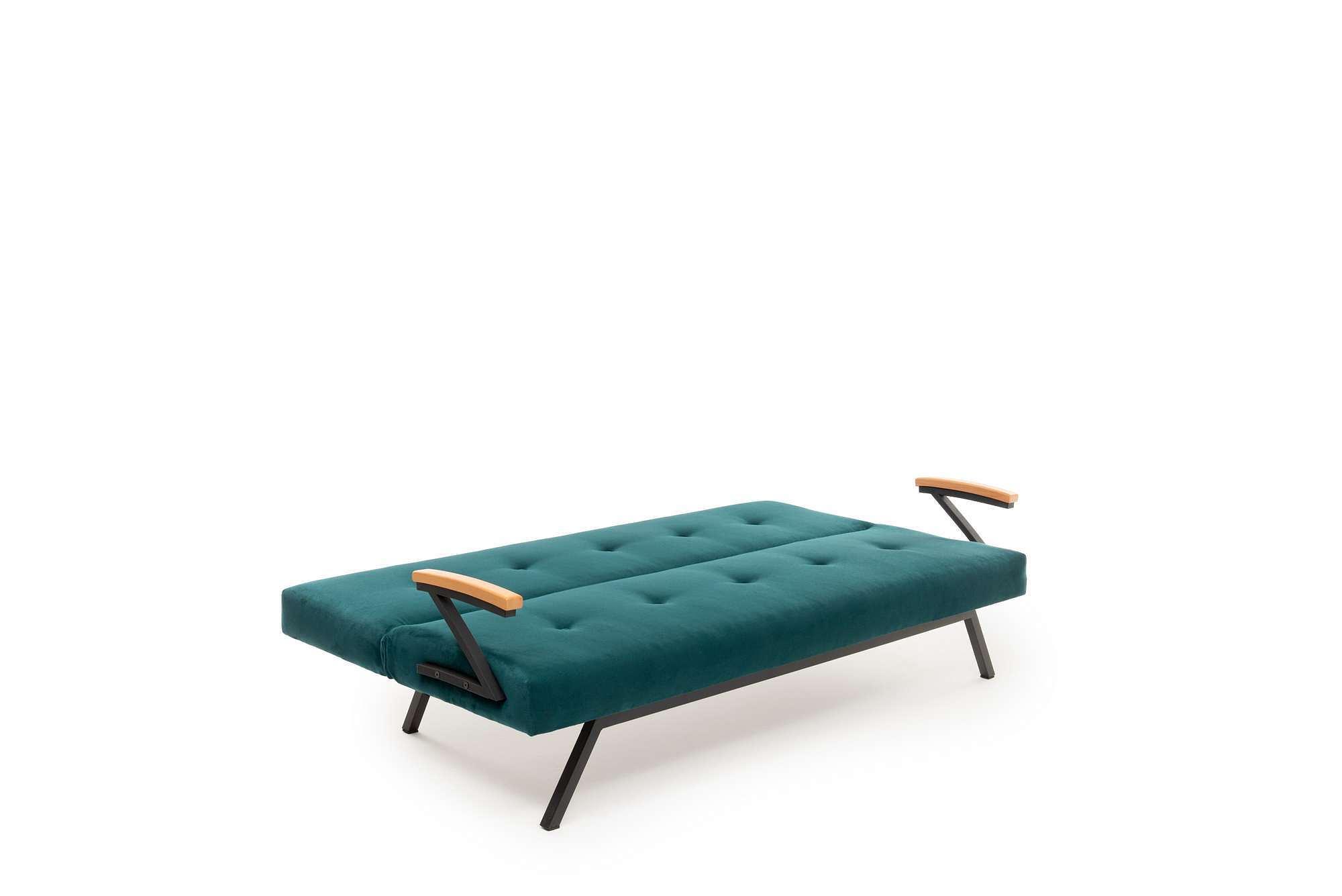 Zven 3-Seater Sofa Bed Polyester Fabric Petrol Green 9
