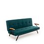 Zven 3-Seater Sofa Bed Polyester Fabric Petrol Green 8