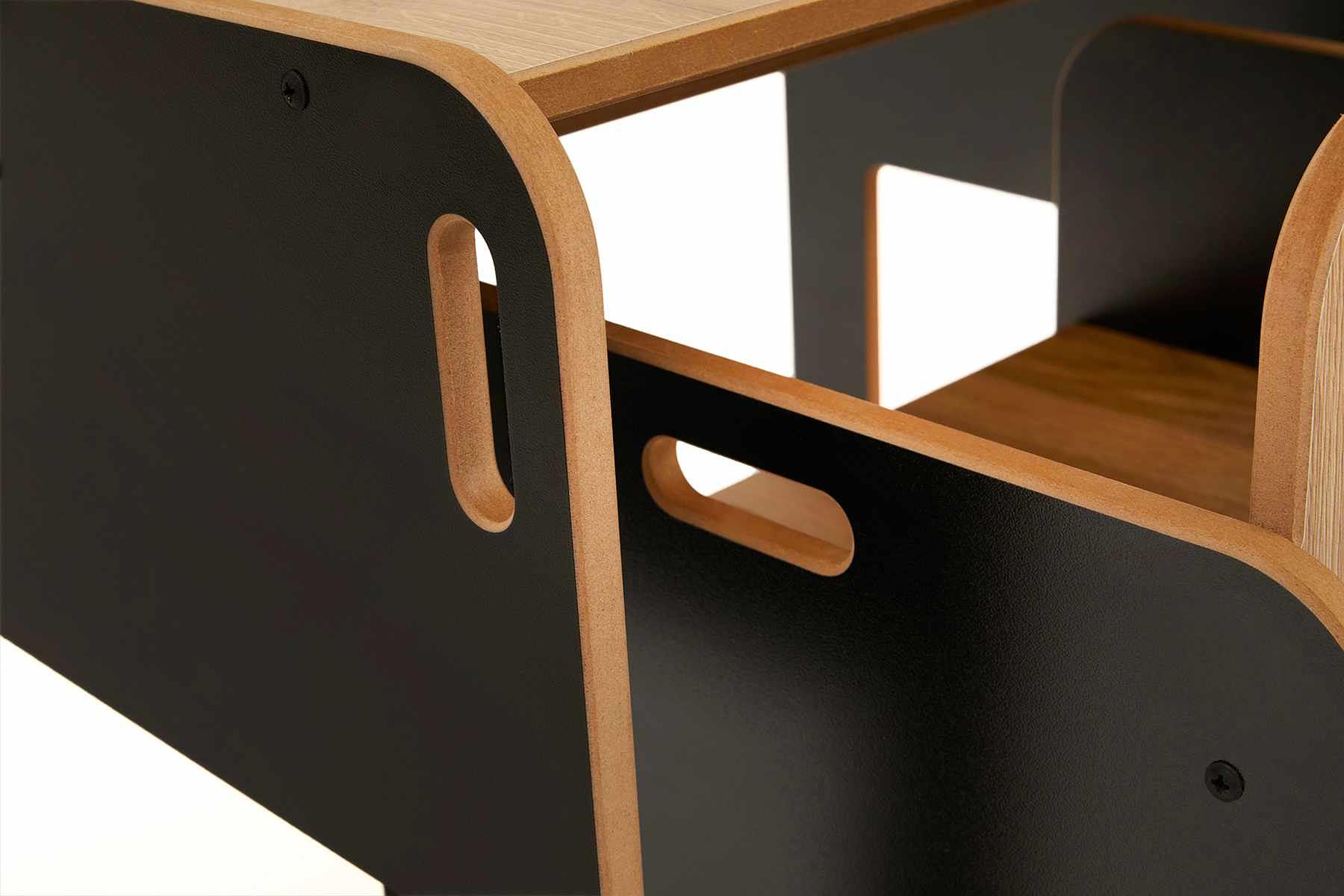 Dove 2 Kindertisch 3er Set MDF Schwarz Natur  8