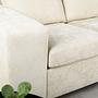 Sofa 3-Sitzer Chaiselongue Links Rechts Stoff Weiß 1