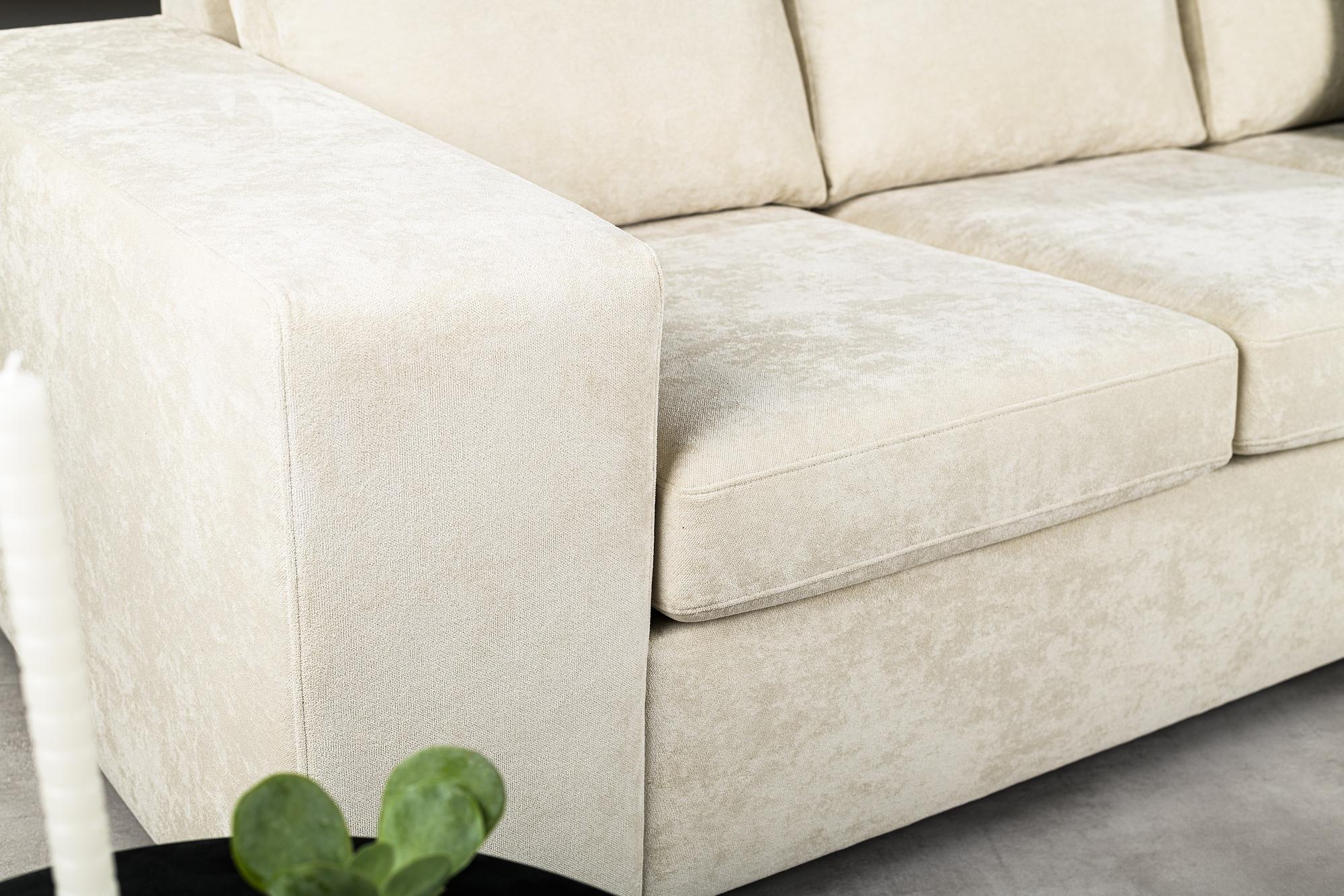 Sofa 3-Seater Chaise Longue Left Right Fabric White 1