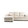 Sofa 3-Sitzer Chaiselongue Links Rechts Stoff Weiß 5