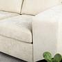Sofa 3-Seater Chaise Longue Left Right Fabric White 6