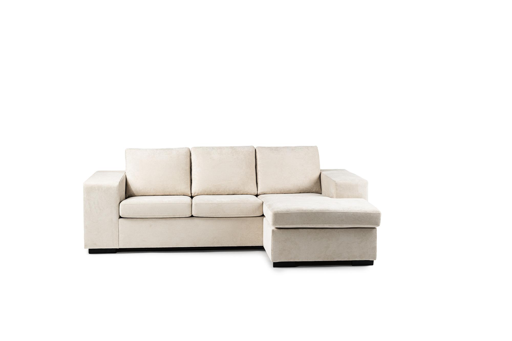 Sofa 3-Seater Chaise Longue Left Right Fabric White 11