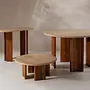 Cleo Dining Table Acacia Wood Travertine 7