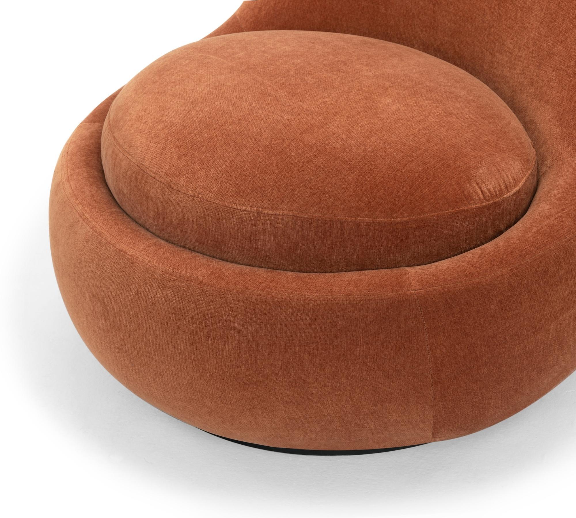 Babette Swivel Chair Moss Rust 4