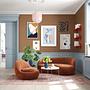 Poltrona girevole Babette Moss Rust 6