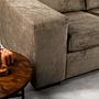Sofa 3-Seater Chaiselongue Left Fabric Brown 1