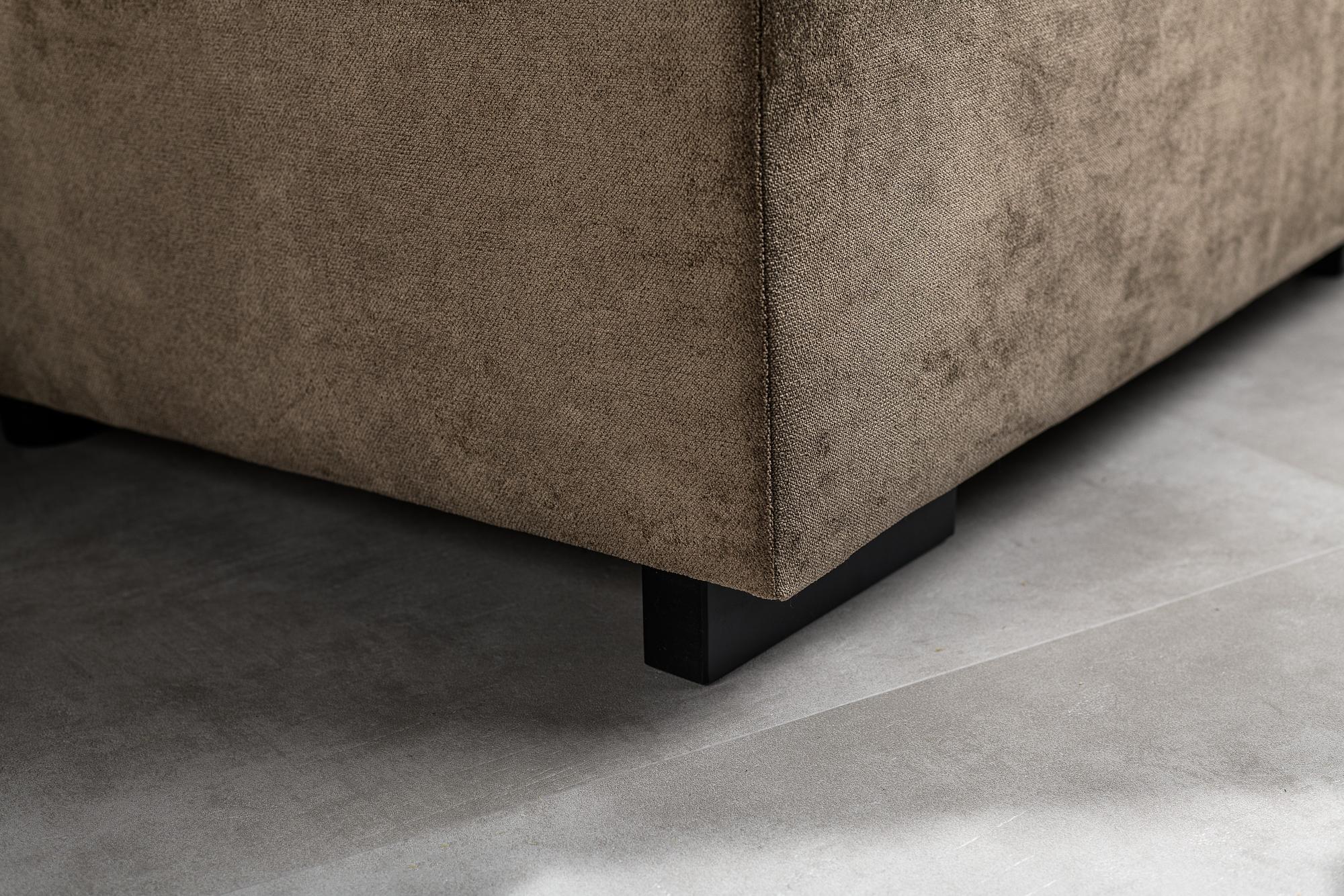 Sofa 3-Seater Chaiselongue Left Fabric Brown 2
