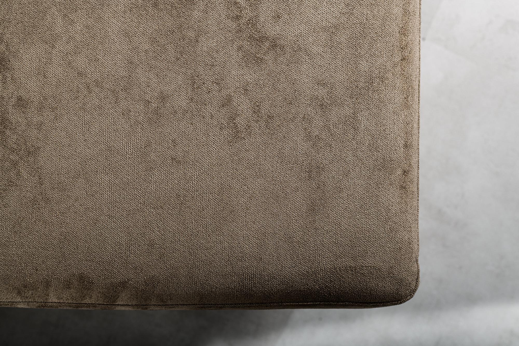 Sofa 3-Sitzer Chaiselongue Links Stoff Braun 3