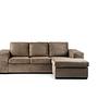 Sofa 3-Sitzer Chaiselongue Links Stoff Braun 11