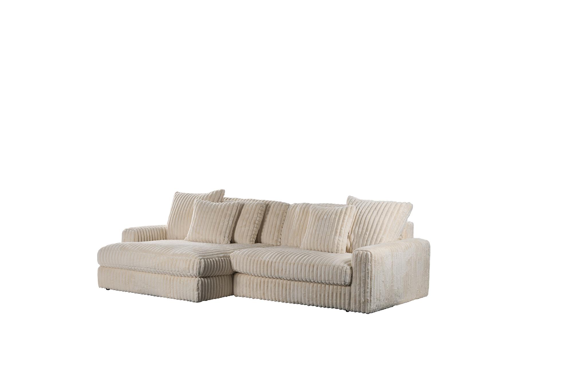 Sofa 3-Seater Corduroy Vito Cream 2