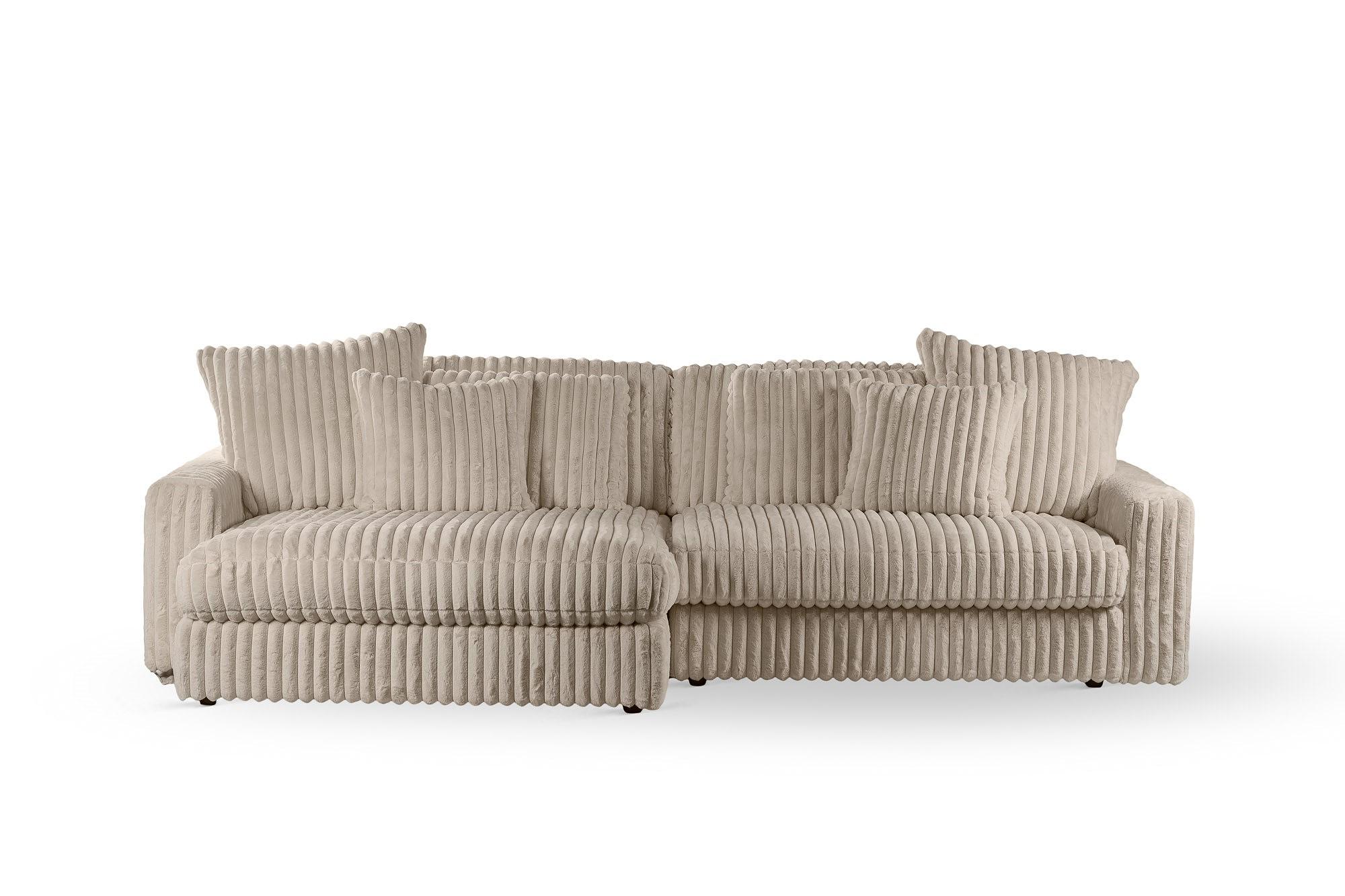 Sofa 3-Seater Corduroy Vito Cream 4