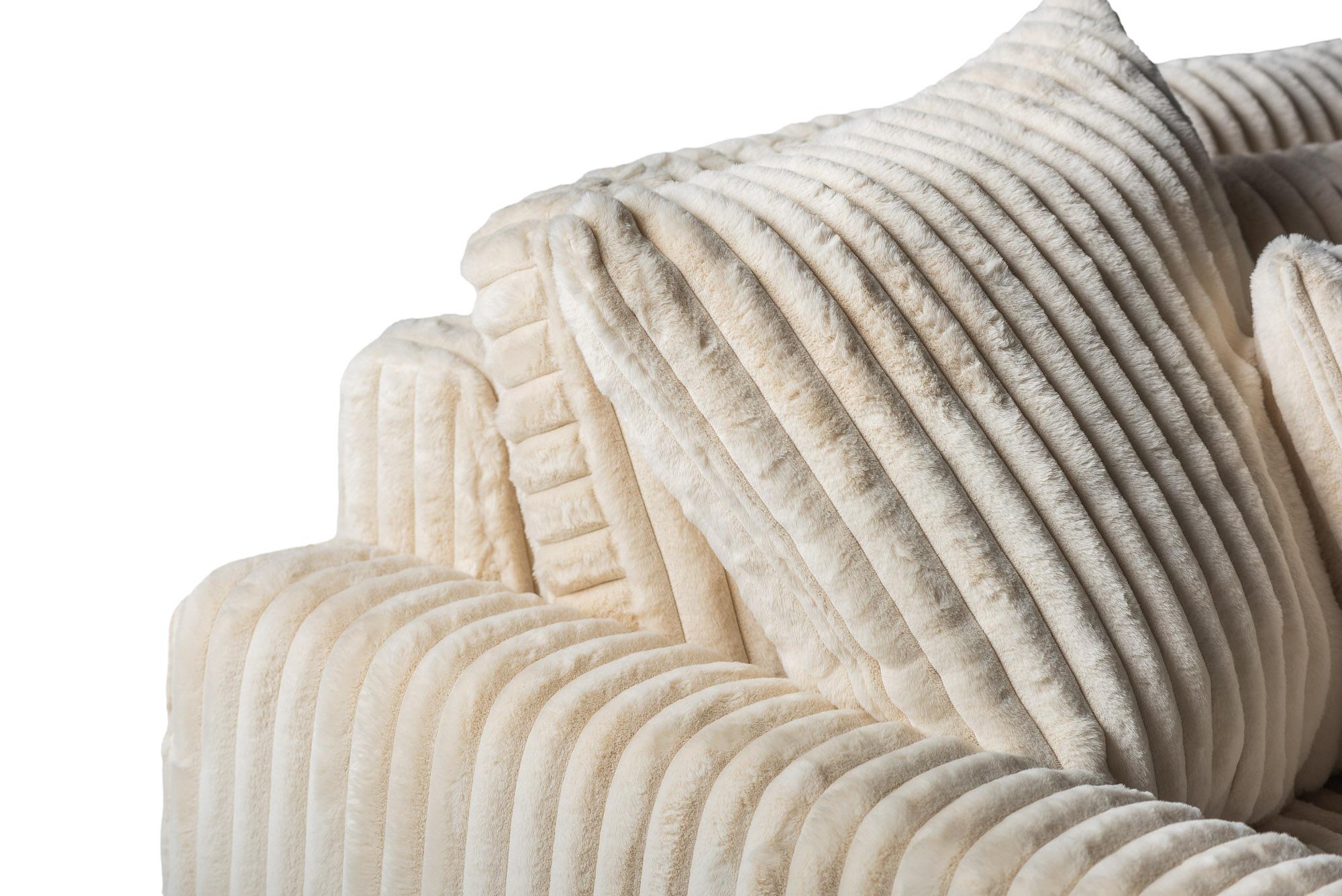Sofa 3-Seater Corduroy Vito Cream 6