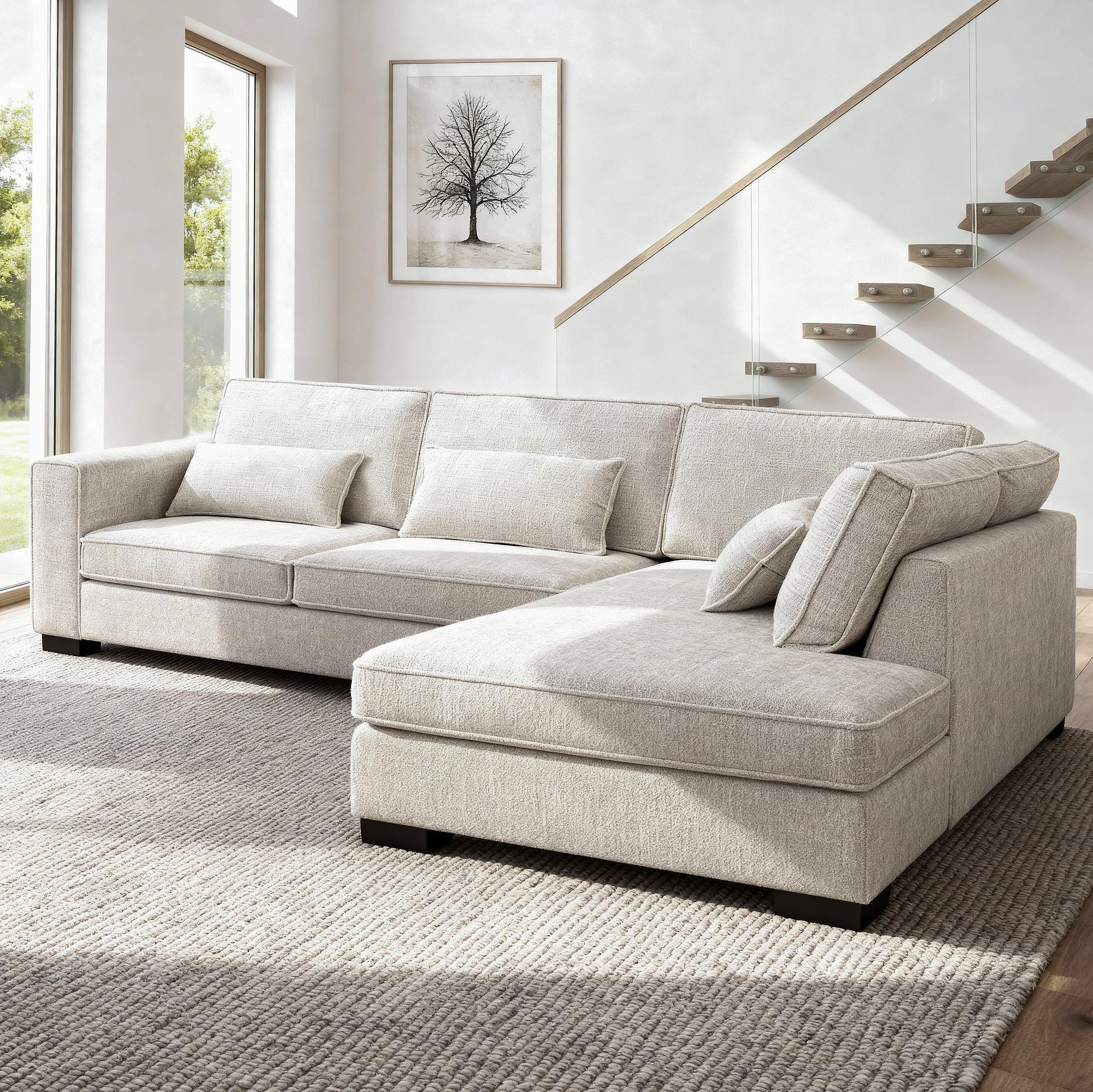 Corner Sofa Addison 3-Seater Beige 3