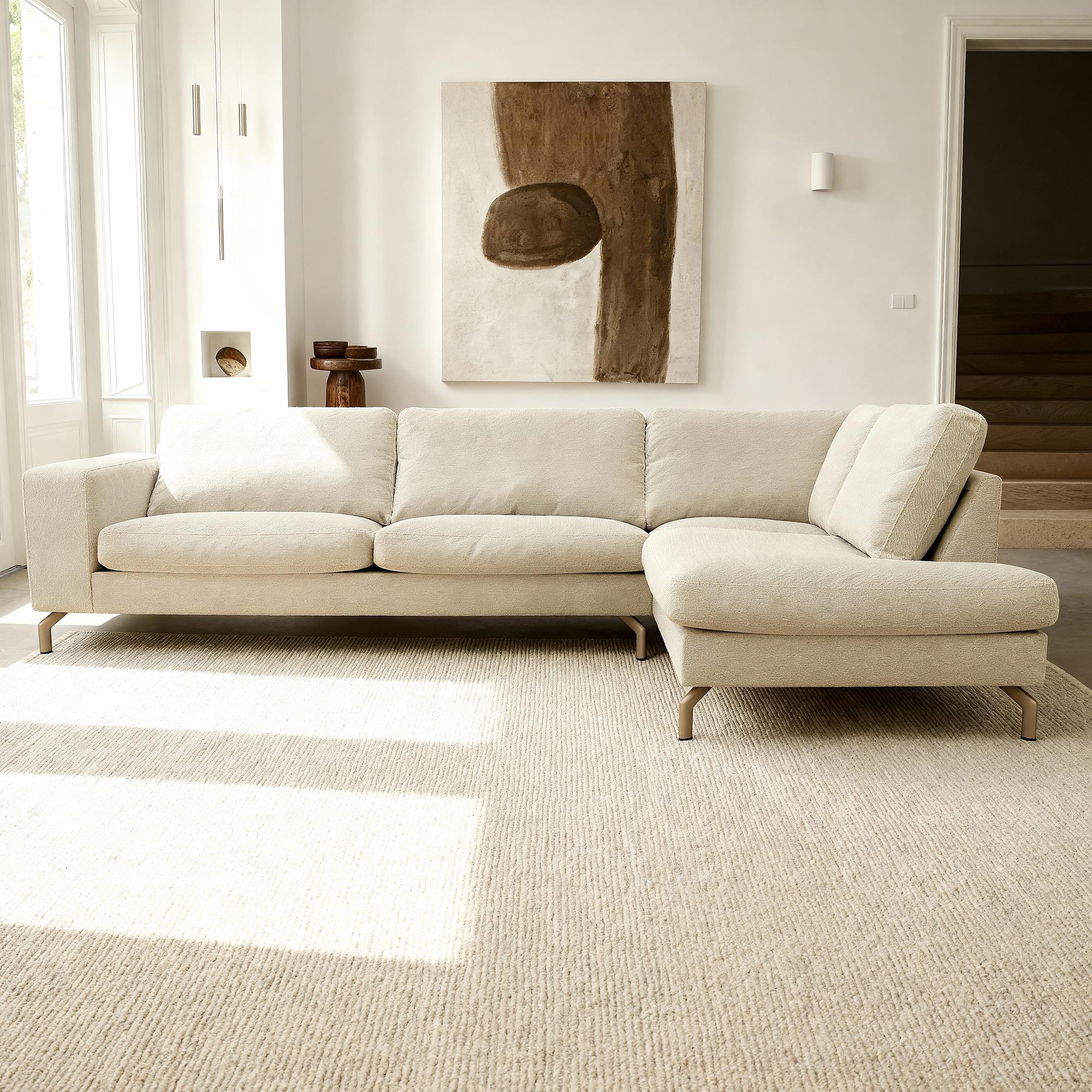 Ecksofa Gwen 3-Sitzer Rechts Creme 1