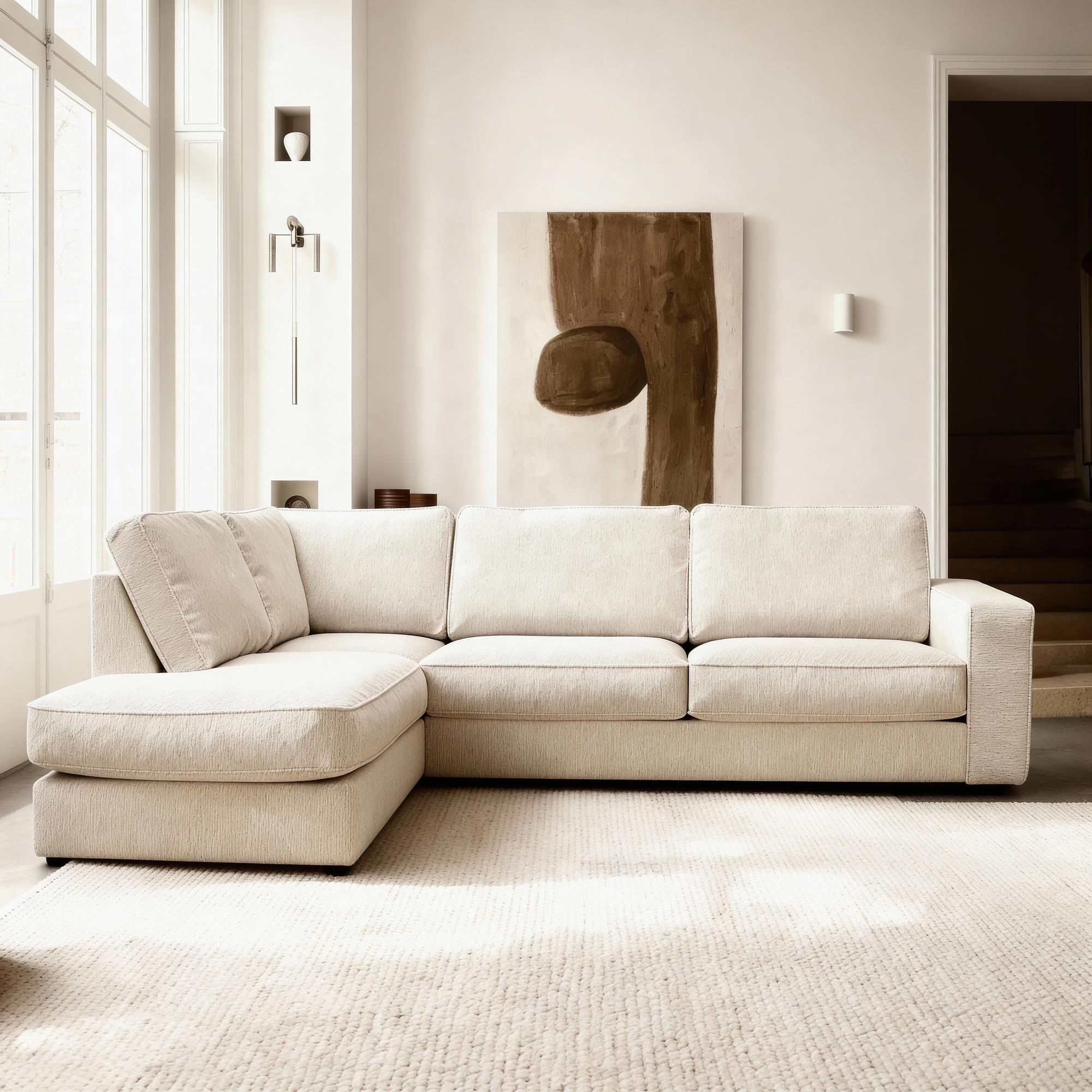 Ecksofa Easton Links 3-Sitzer Weiss 1