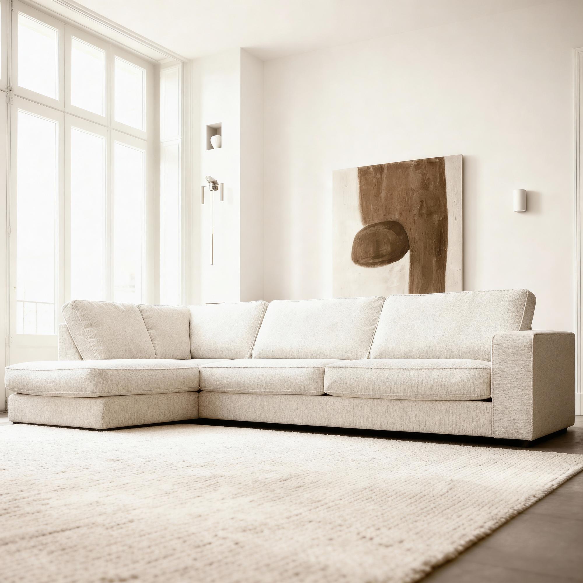 Corner Sofa Easton Left 3-Seater White 2
