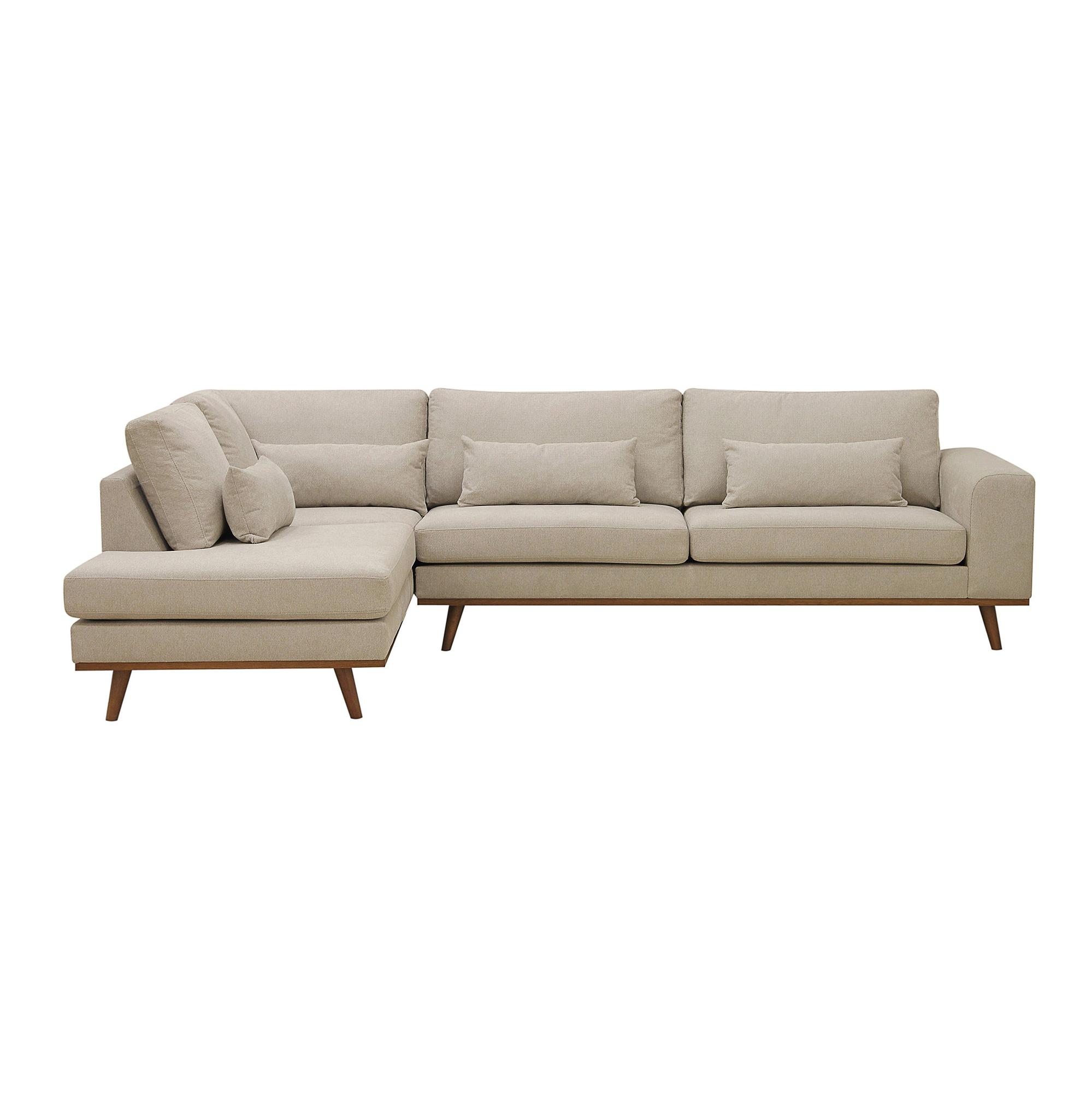 Corner Sofa Paloma 3-Seater Left Fabric Beige 6
