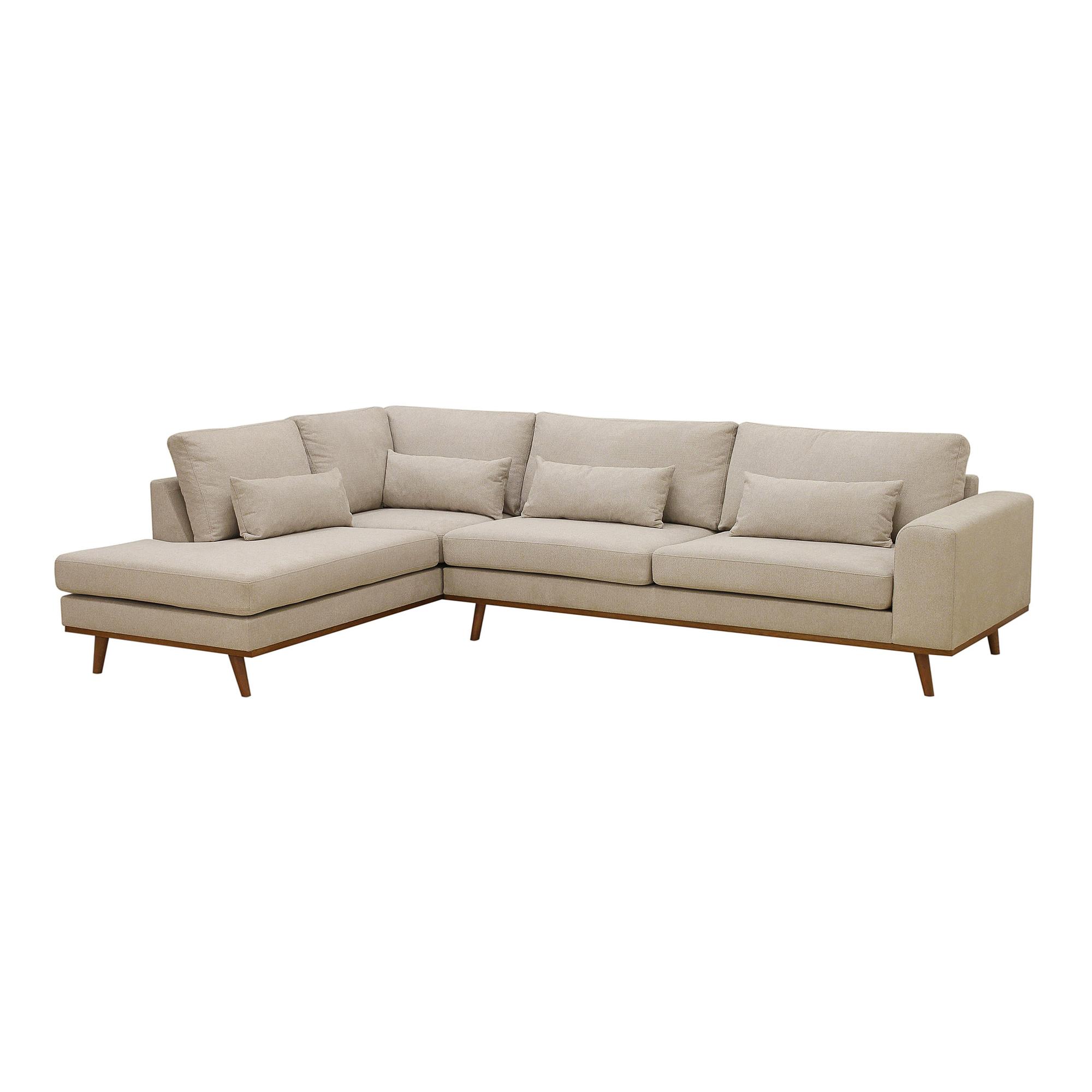Corner Sofa Paloma 3-Seater Left Fabric Beige 7