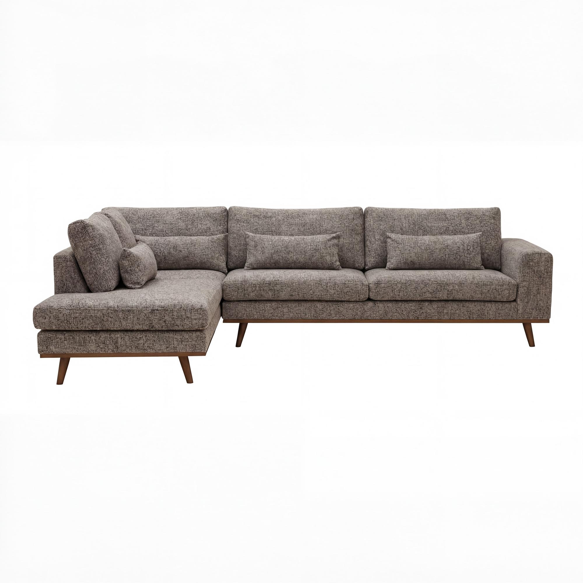Corner Sofa Paloma 3-Seater Left Fabric Brown 3