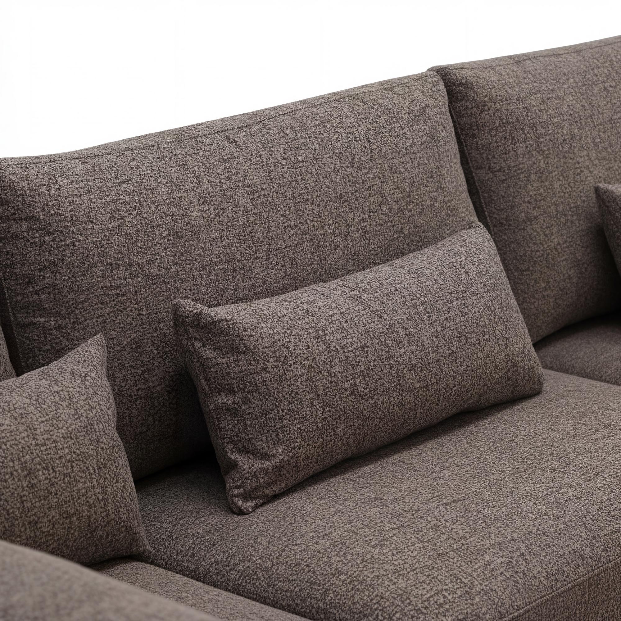 Corner Sofa Paloma 3-Seater Left Fabric Brown 5