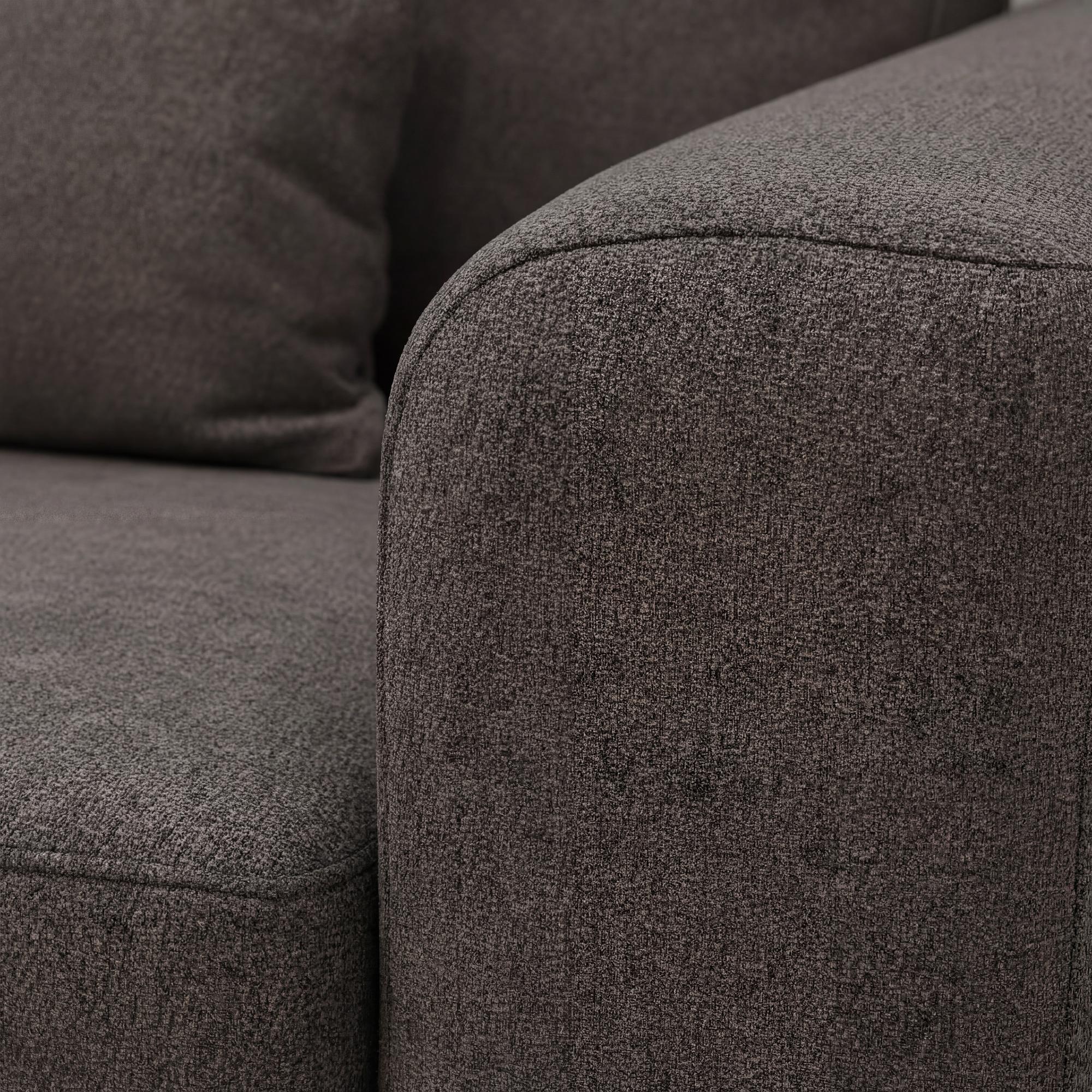 Ecksofa Paloma 3-Sitzer Links Stoff Braun 6