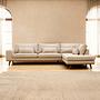 Corner Sofa Paloma 3-Seater Right Fabric Beige 3