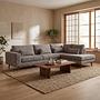 Corner Sofa Paloma 3-Seater Right Fabric Brown 1