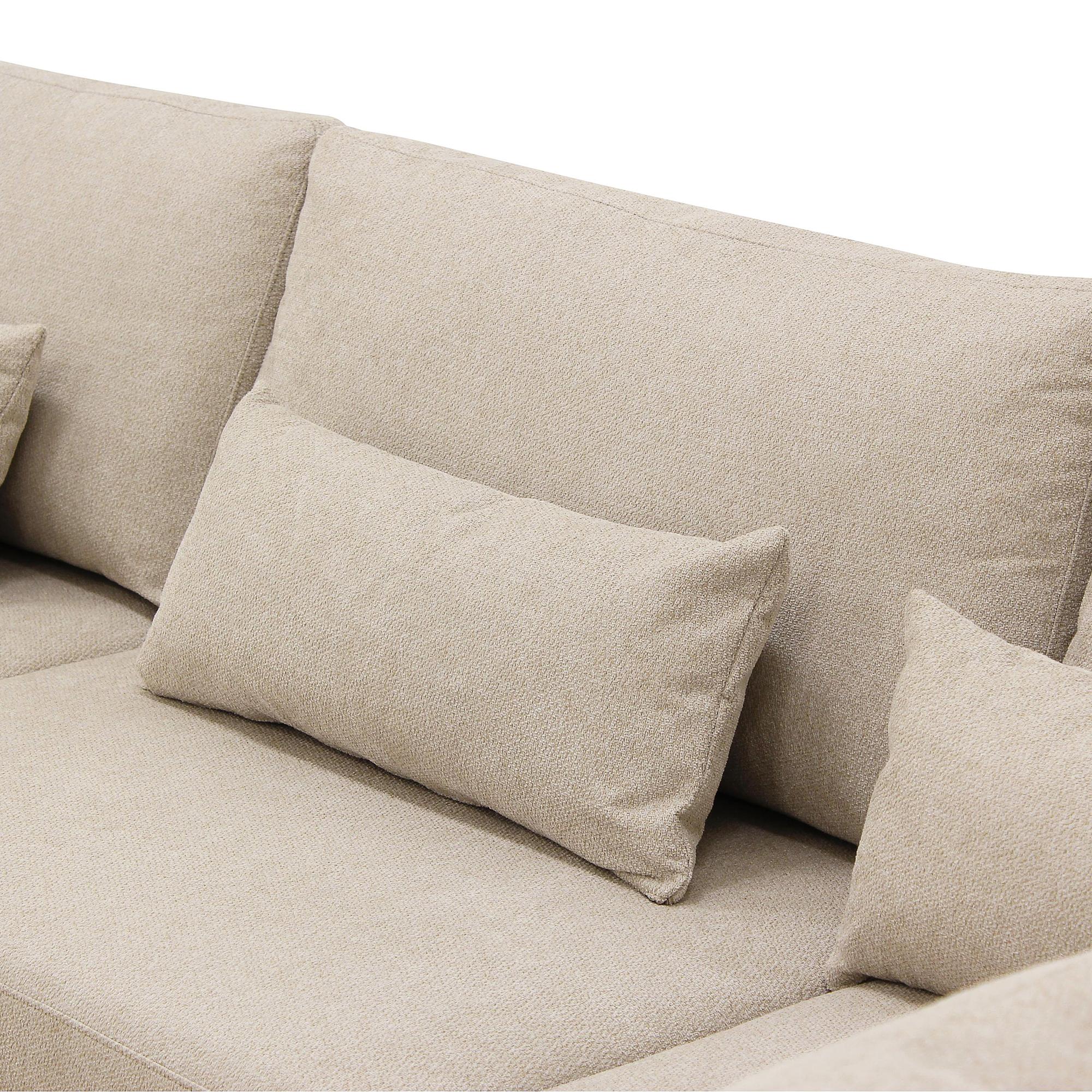 Corner Sofa Paloma 3-Seater Right Fabric Beige 9