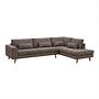Corner Sofa Paloma 3-Seater Right Fabric Brown 4