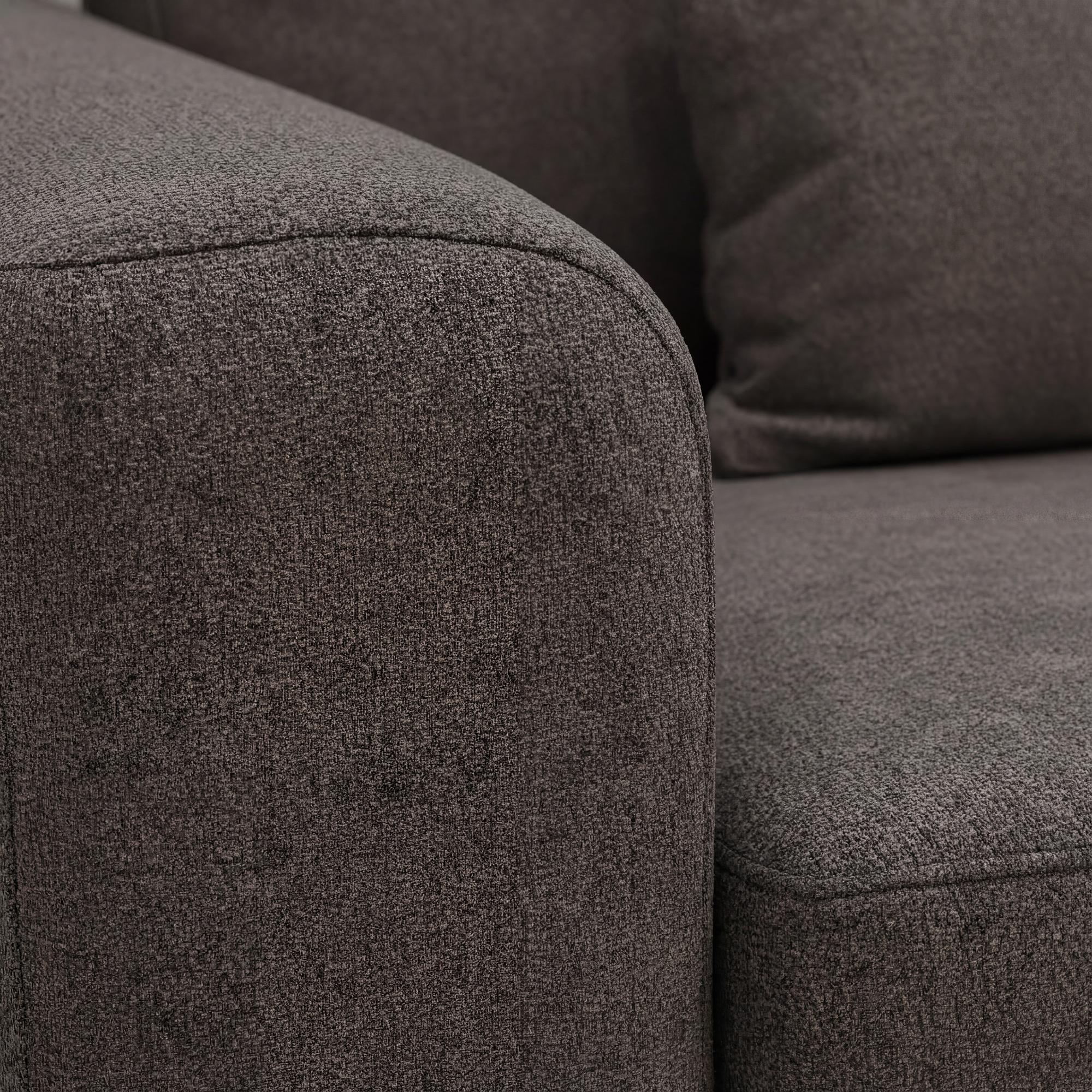 Corner Sofa Paloma 3-Seater Right Fabric Brown 6
