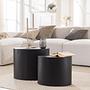 Side table Elipse Set of 2 Wood Black 2