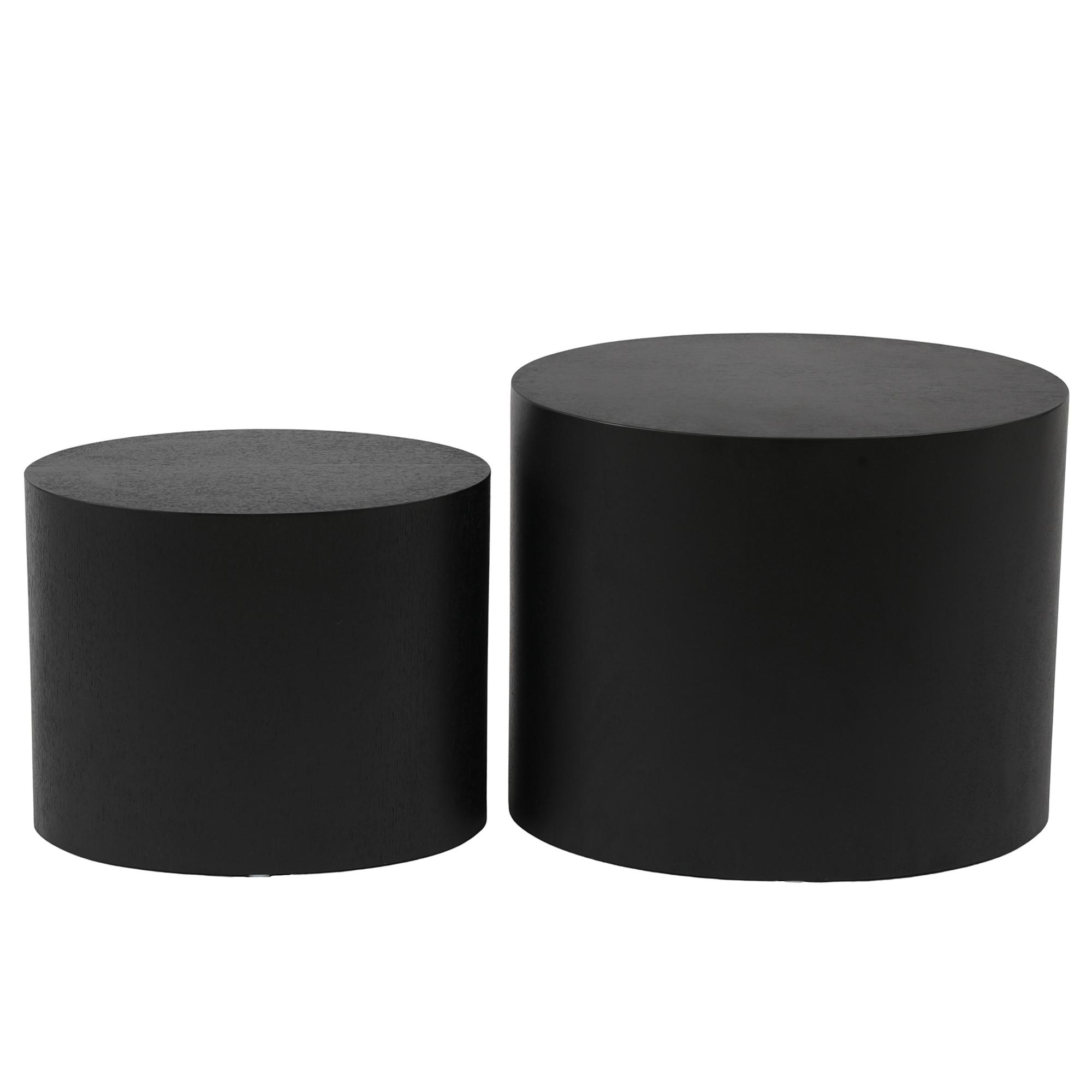 Side table Elipse Set of 2 Wood Black 4