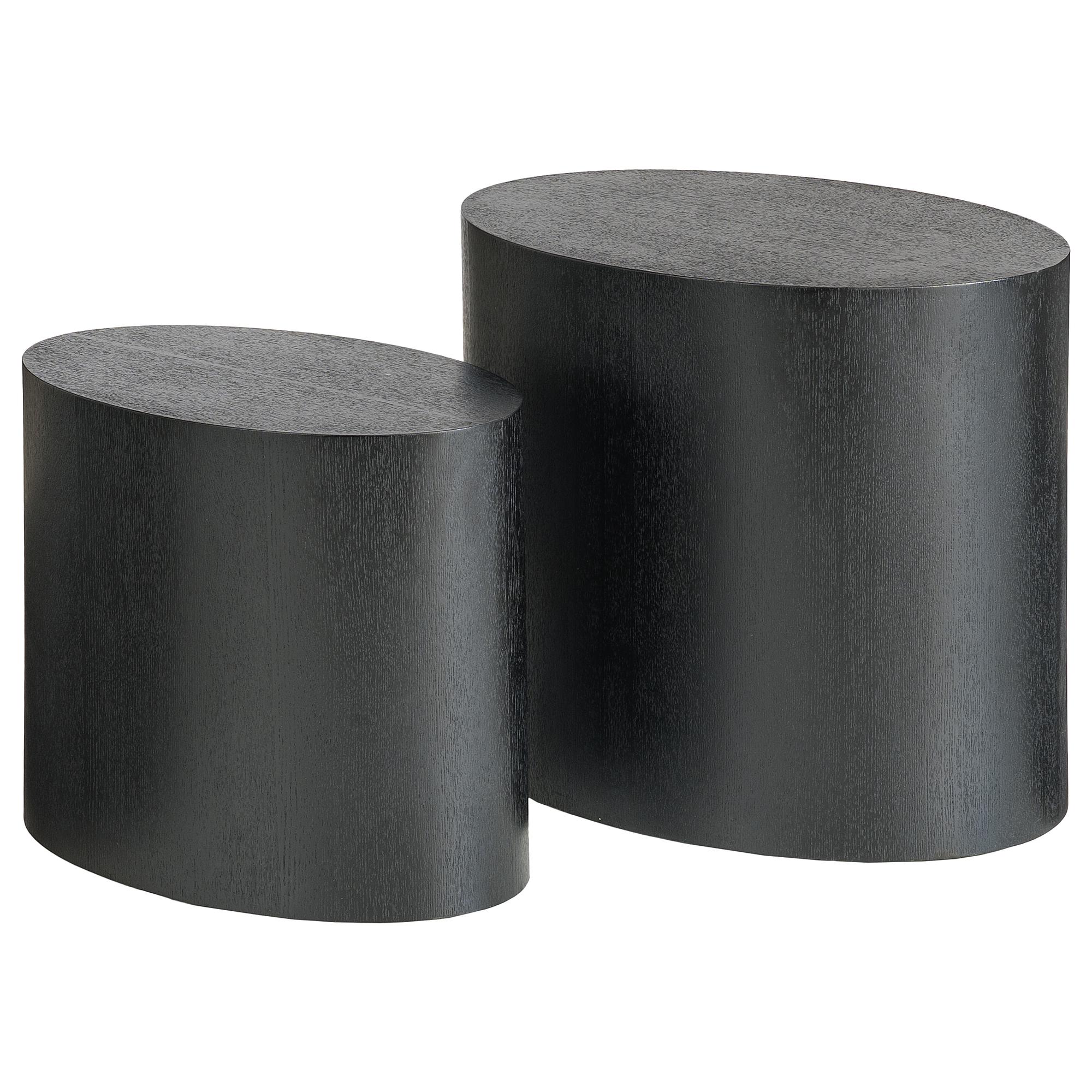 Beistelltisch Elipse 2er Set Holz Schwarz 1