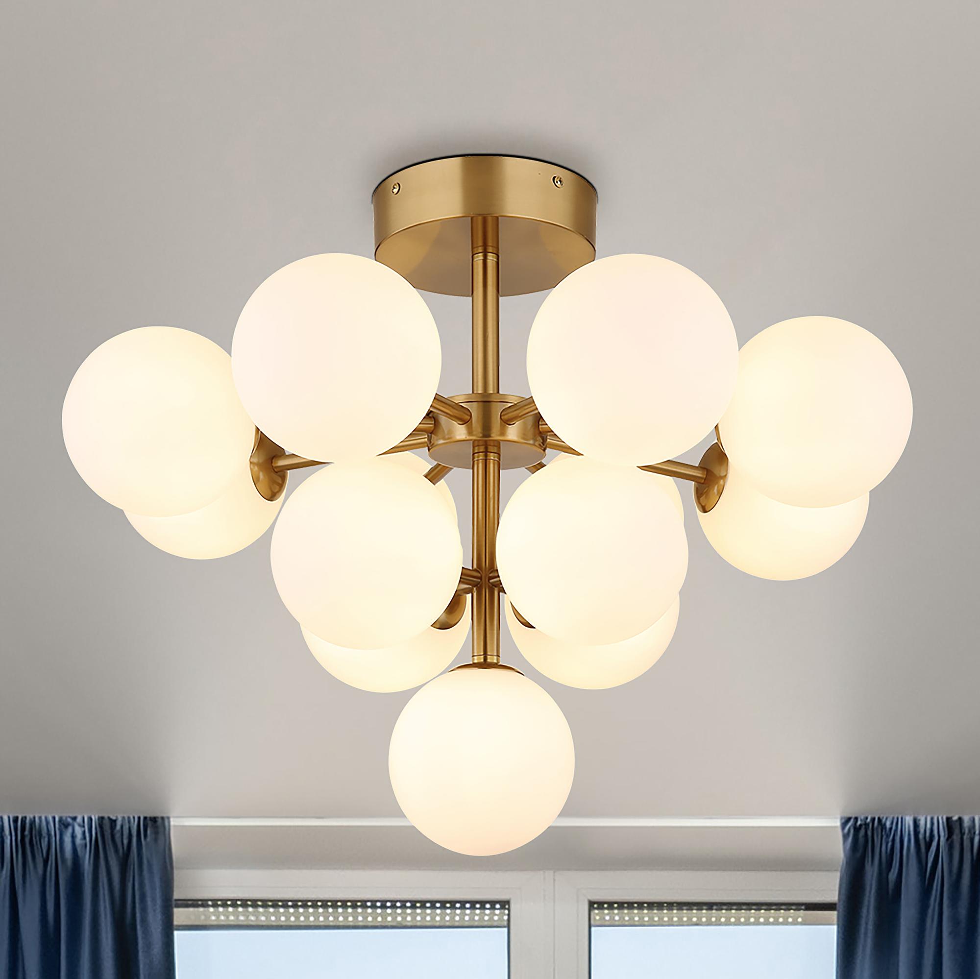 Ceiling light Luvix 13-light opal glass iron 0