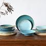 Dinner service Nature Collection set of 12 stoneware Aqua 2